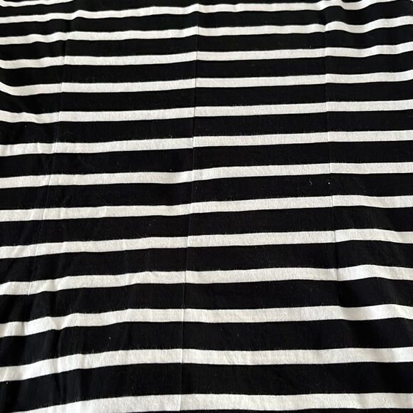 J. Crew Black & White Striped T- Shirt Dress w/ Ruffled Puff Sleeves- Small - Picture 9 of 9